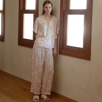 Ownkoti Lavender Floral Ruffle Sleeve Loungewear Set - image 4