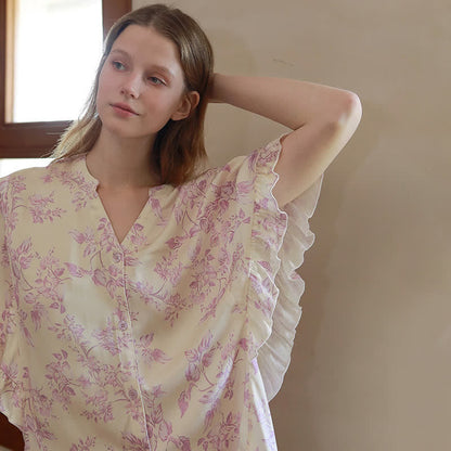 Ownkoti Lavender Floral Ruffle Sleeve Loungewear Set - image 9