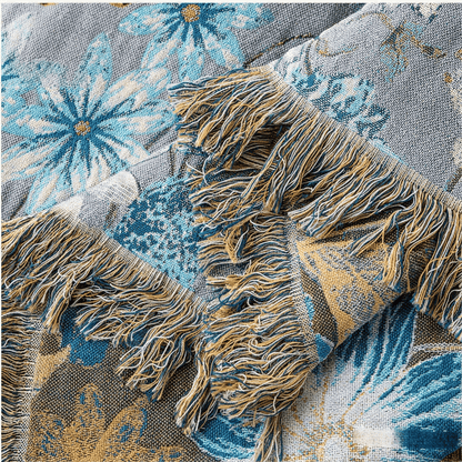 Ownkoti Vintage Floral Daisy Fringed Gauze Quilt - image 4