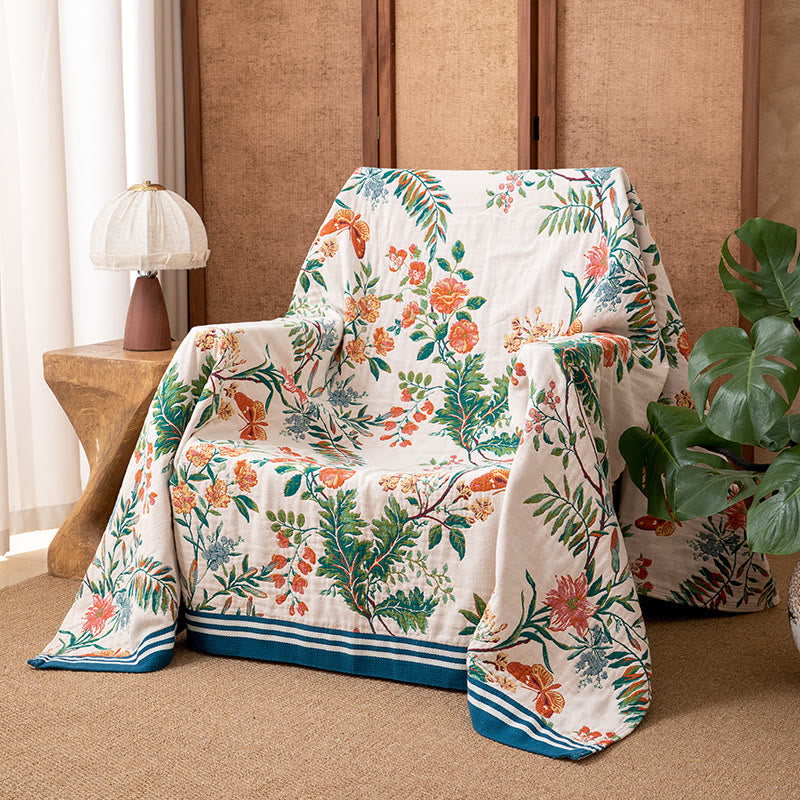 Ownkoti Vintage Vine Floral Reversible Gauze Quilt - image 1