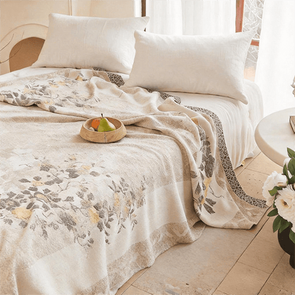 Ownkoti Oriental Peony Jacquard Reversible Gauze Quilt - image 2