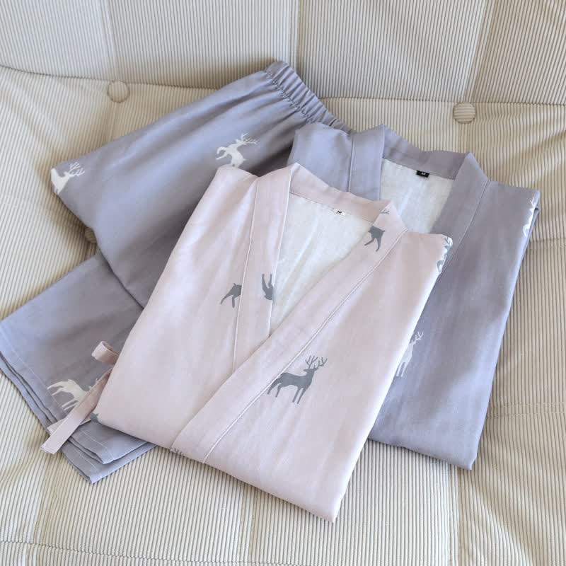 Ownkoti Couple Matching Deer Cotton Loungewear Set - image 1