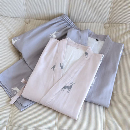 Ownkoti Couple Matching Deer Cotton Loungewear Set - image 1