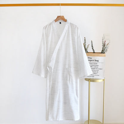 Ownkoti Unisex Cotton Gauze Kimono Lounge Robe - White - XL - image 3