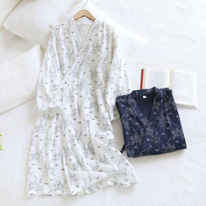 Ownkoti Unisex Floral Cotton Kimono Lounge Robe - image 2