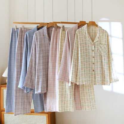 Ownkoti Colorful Stripe Check Cotton Matching Pajamas - image 0