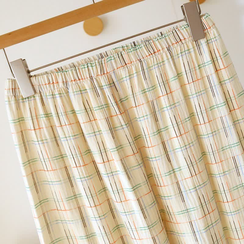 Ownkoti Colorful Stripe Check Cotton Matching Pajamas - image 13