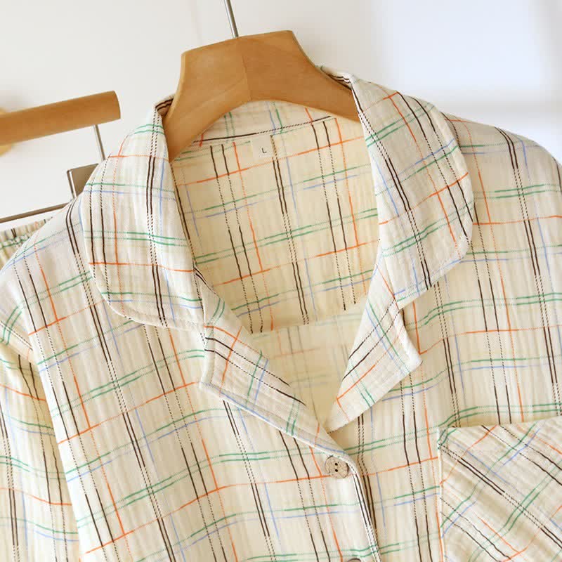 Ownkoti Colorful Stripe Check Cotton Matching Pajamas - image 10