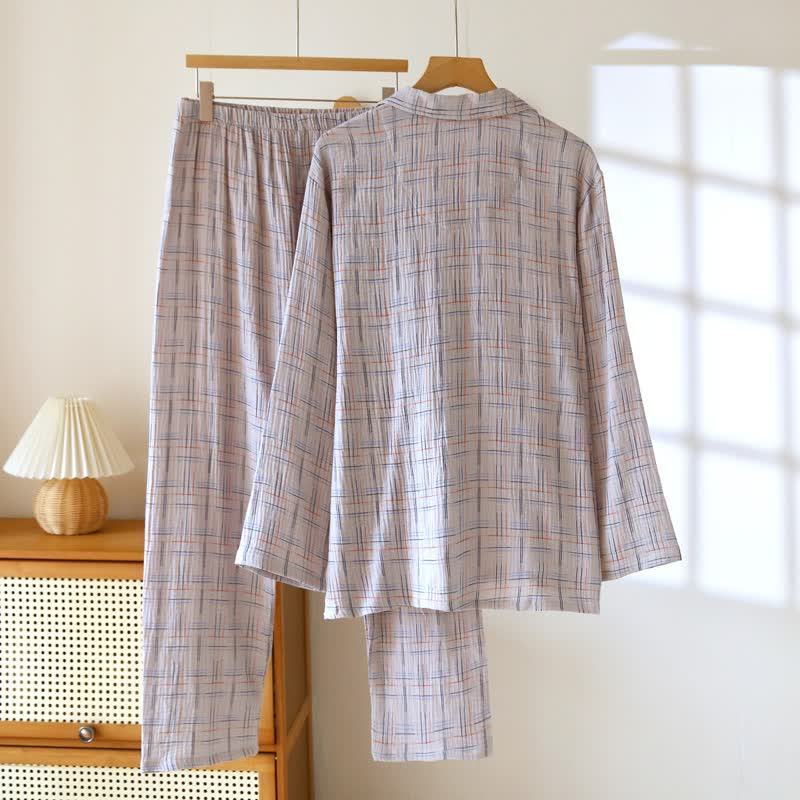 Ownkoti Colorful Stripe Check Cotton Matching Pajamas - image 18