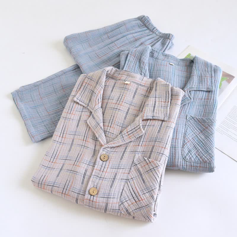 Ownkoti Colorful Stripe Check Cotton Matching Pajamas - image 5