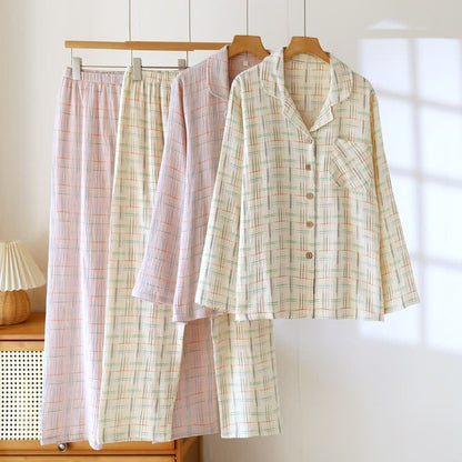 Ownkoti Colorful Stripe Check Cotton Matching Pajamas - image 4