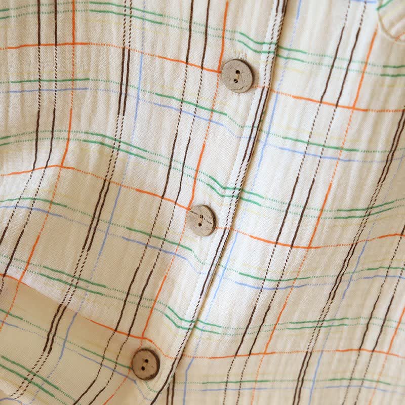 Ownkoti Colorful Stripe Check Cotton Matching Pajamas - image 11