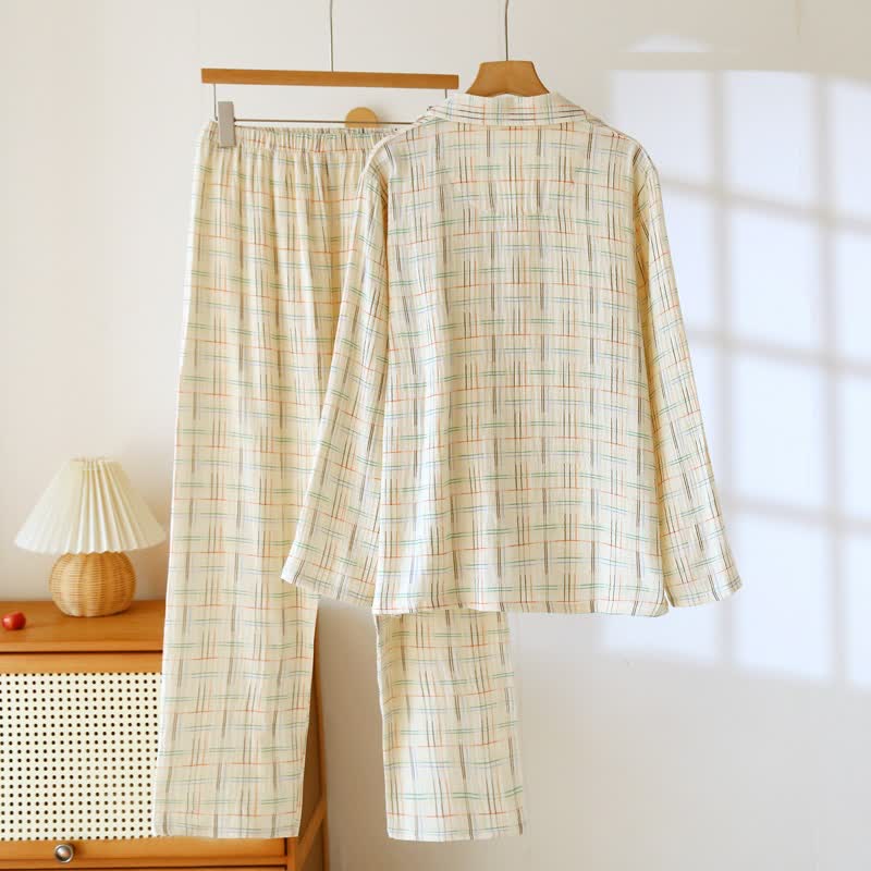Ownkoti Colorful Stripe Check Cotton Matching Pajamas - image 9