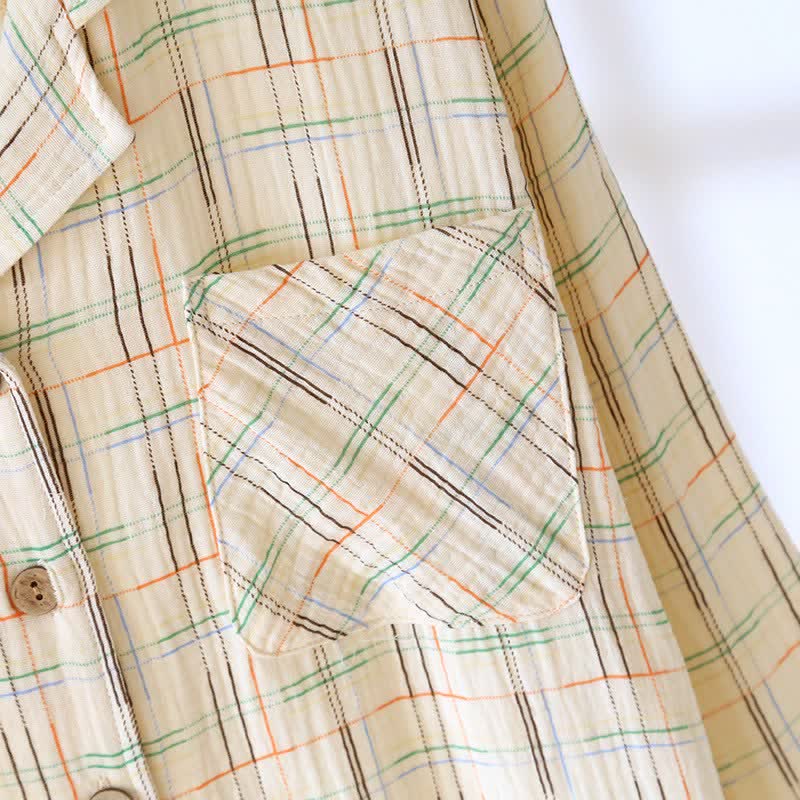 Ownkoti Colorful Stripe Check Cotton Matching Pajamas - image 12