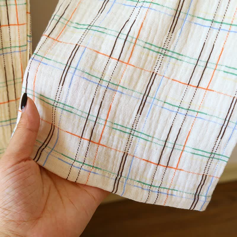 Ownkoti Colorful Stripe Check Cotton Matching Pajamas - image 15