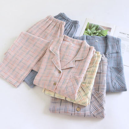 Ownkoti Colorful Stripe Check Cotton Matching Pajamas - image 1