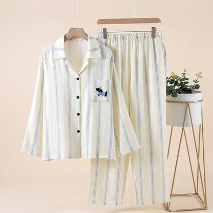 Ownkoti Striped Cotton Matching Couple Pajama Set - image 3