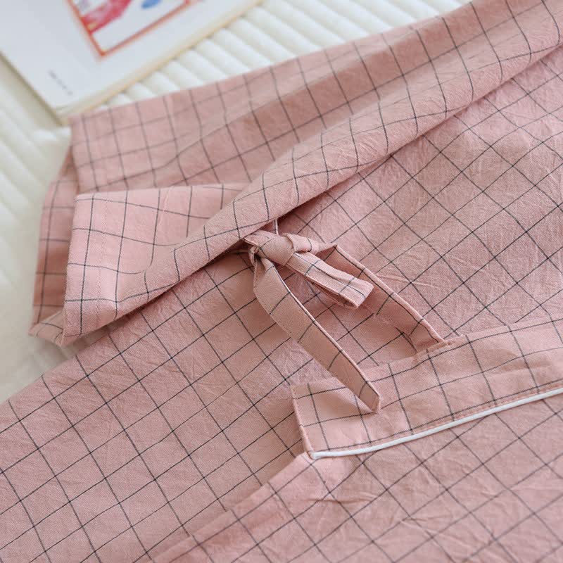 Ownkoti Couple Matching Gird Cotton Kimono Pajamas - image 13