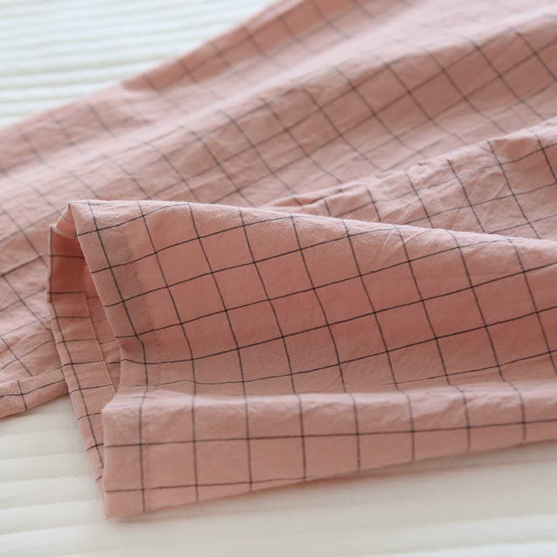 Ownkoti Couple Matching Gird Cotton Kimono Pajamas - image 16