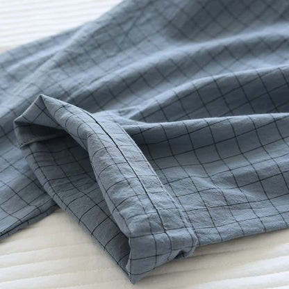 Ownkoti Couple Matching Gird Cotton Kimono Pajamas - image 6