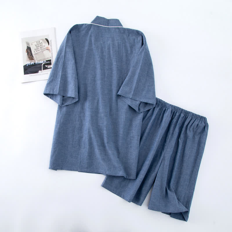 Ownkoti Unisex Solid Cotton Short Sleeve Pajamas - image 8