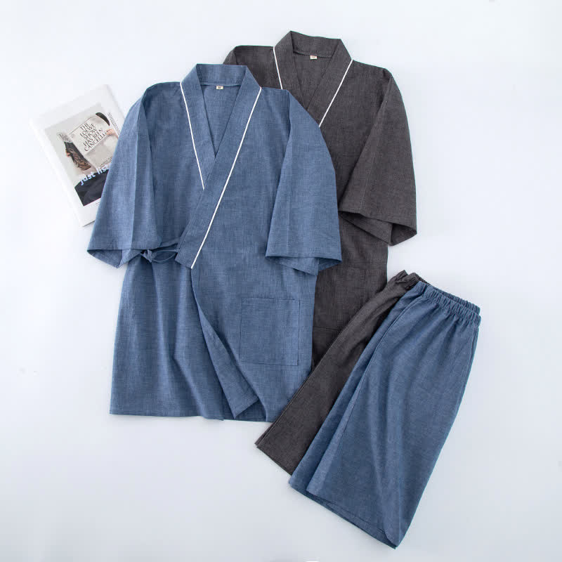 Ownkoti Unisex Solid Cotton Short Sleeve Pajamas - image 4