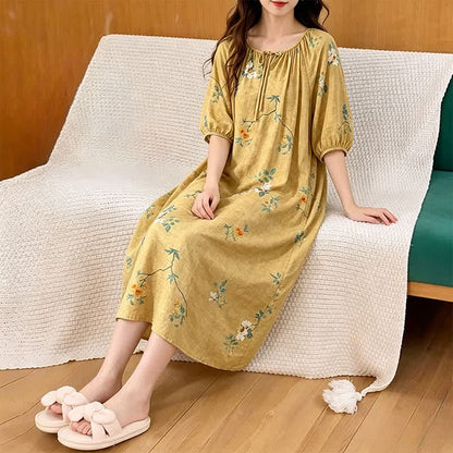 Ownkoti Vintage Floral & Branch Lounge Dress - image 3