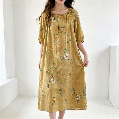 Ownkoti Vintage Floral & Branch Lounge Dress - image 2