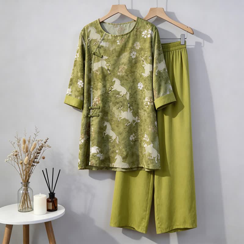 Ownkoti Horse Print Eastern-Inspired Loungewear Set - image 8