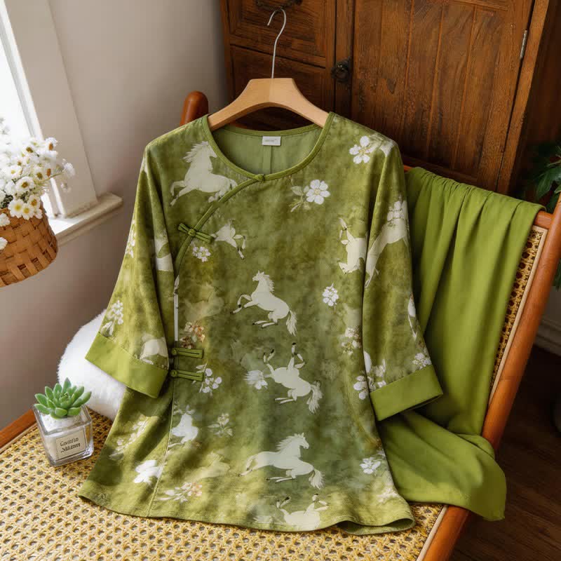 Ownkoti Horse Print Eastern-Inspired Loungewear Set - image 9