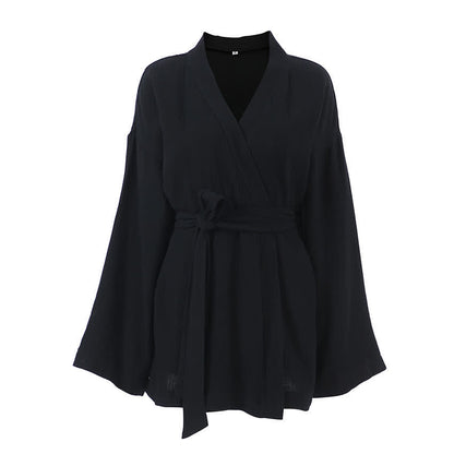 Ownkoti Black Cotto Kimono Short Robe - image 4