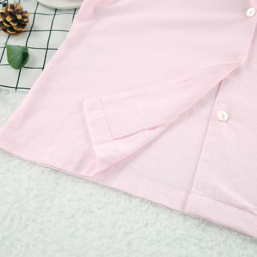 Ownkoti Solid Cotton Ruffle Trim Women's Pajamas - image 5