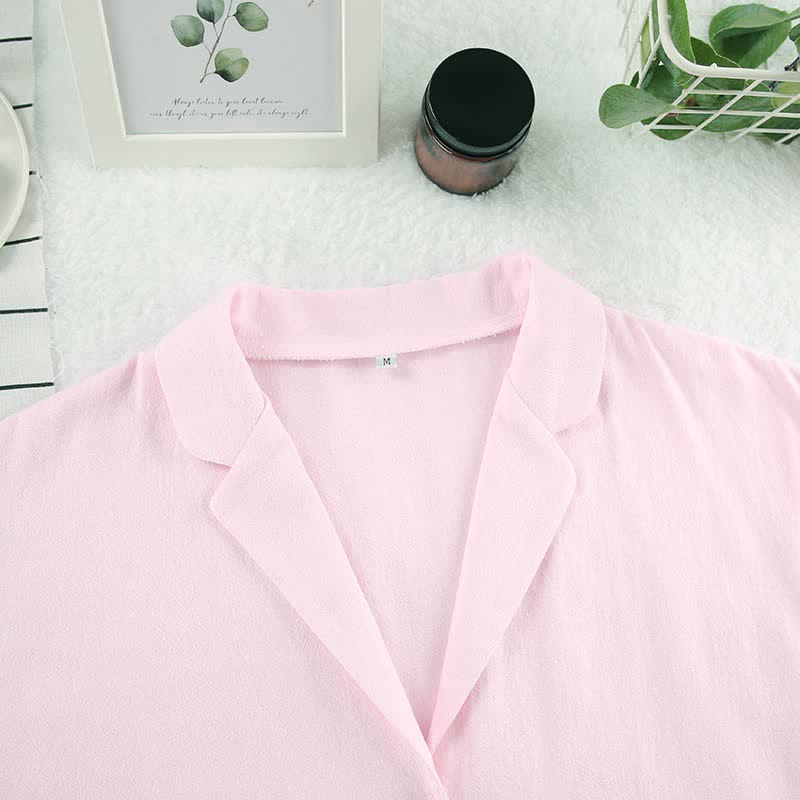 Ownkoti Solid Cotton Ruffle Trim Women's Pajamas - image 4