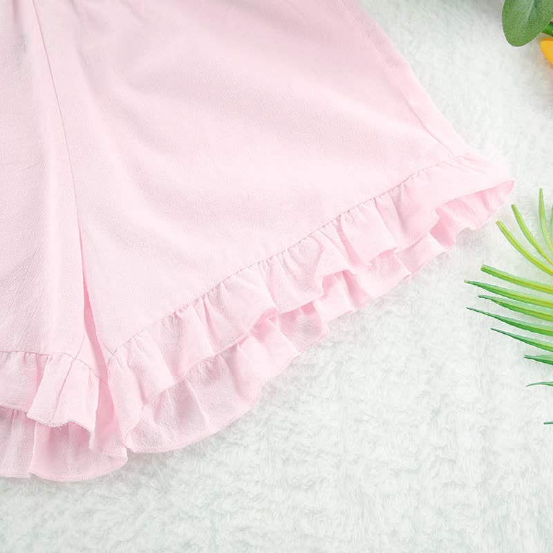 Ownkoti Solid Cotton Ruffle Trim Women's Pajamas - image 7