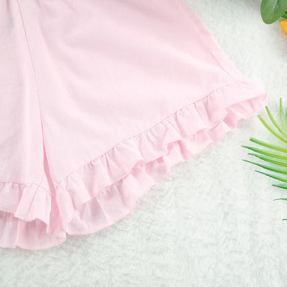 Ownkoti Solid Cotton Ruffle Trim Women's Pajamas - image 7