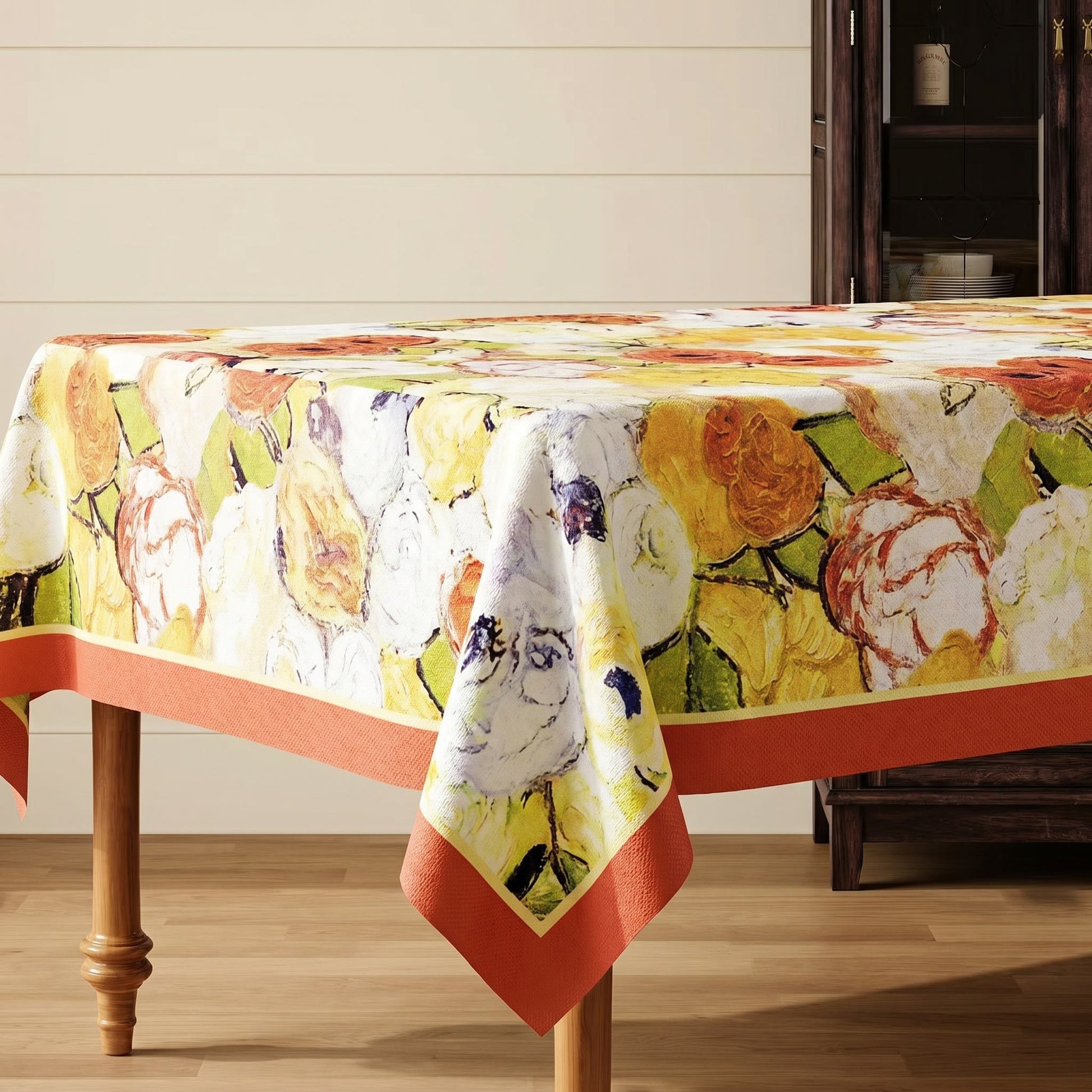 Ownkoti Waterproof Oil-Painting Floral Tablecloth - image 1