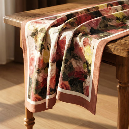 Ownkoti Vintage Oil-Painting Rose Floral Tablecloth - image 3