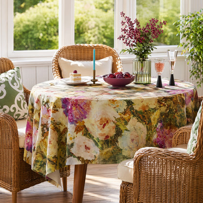 Ownkoti Soft Impressionist Rose Tablecloth - image 1