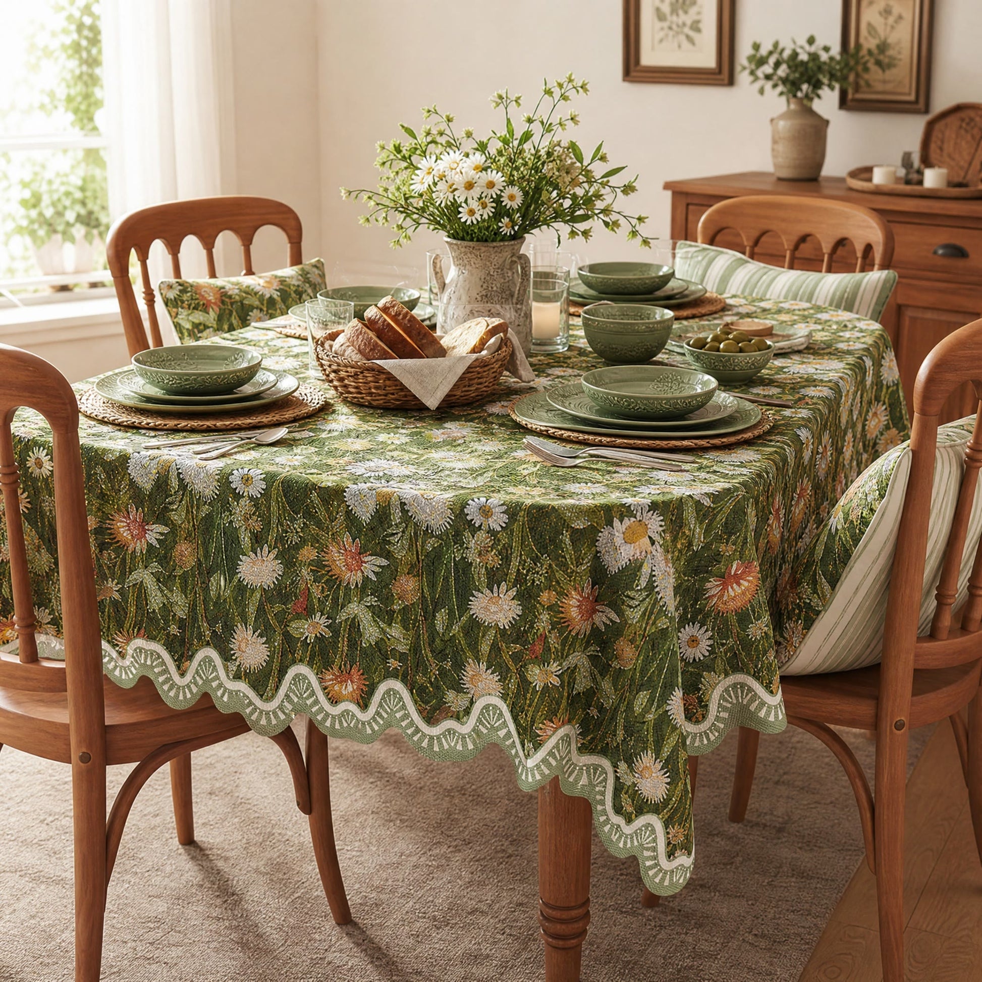 Ownkoti Woodland Wildflower & Daisy Tablecloth - image 2