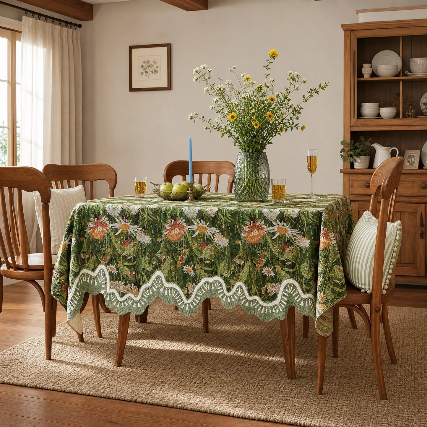 Ownkoti Woodland Wildflower & Daisy Tablecloth - image 1