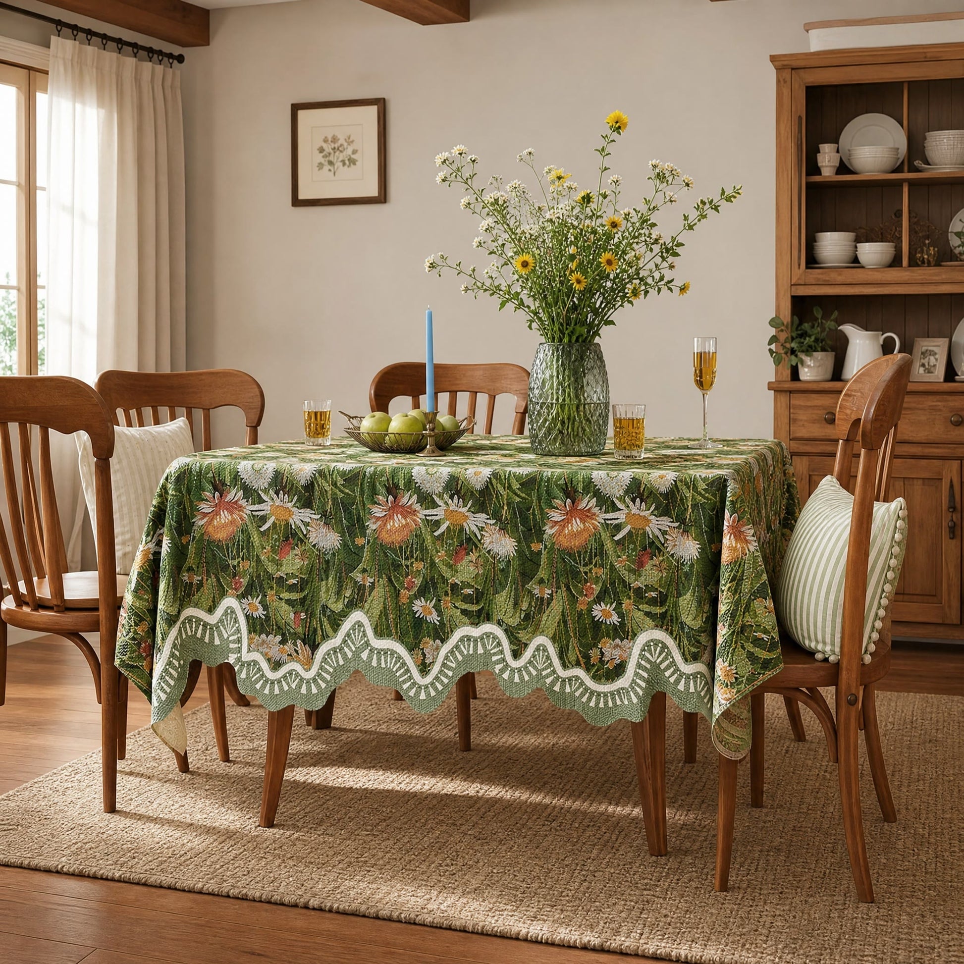 Ownkoti Woodland Wildflower & Daisy Tablecloth - image 1