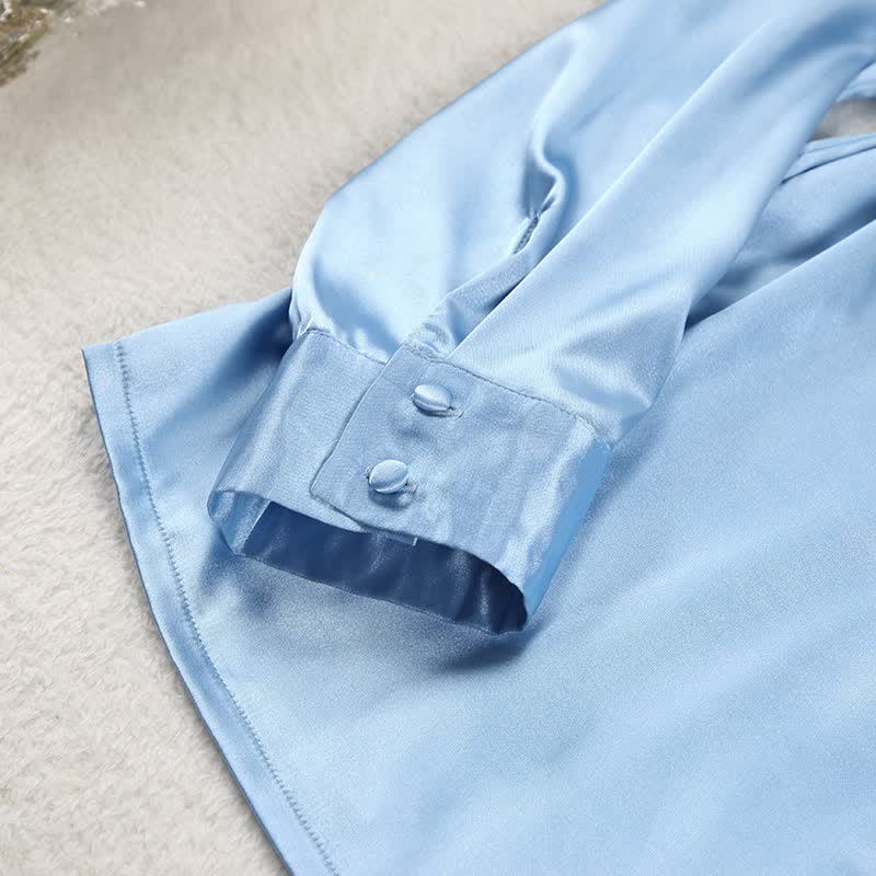 Ownkoti Solid Color Belted Women's Loungewear Set - image 5