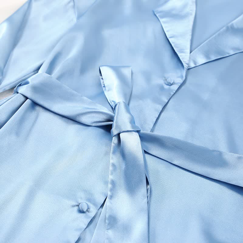 Ownkoti Solid Color Belted Women's Loungewear Set - image 7