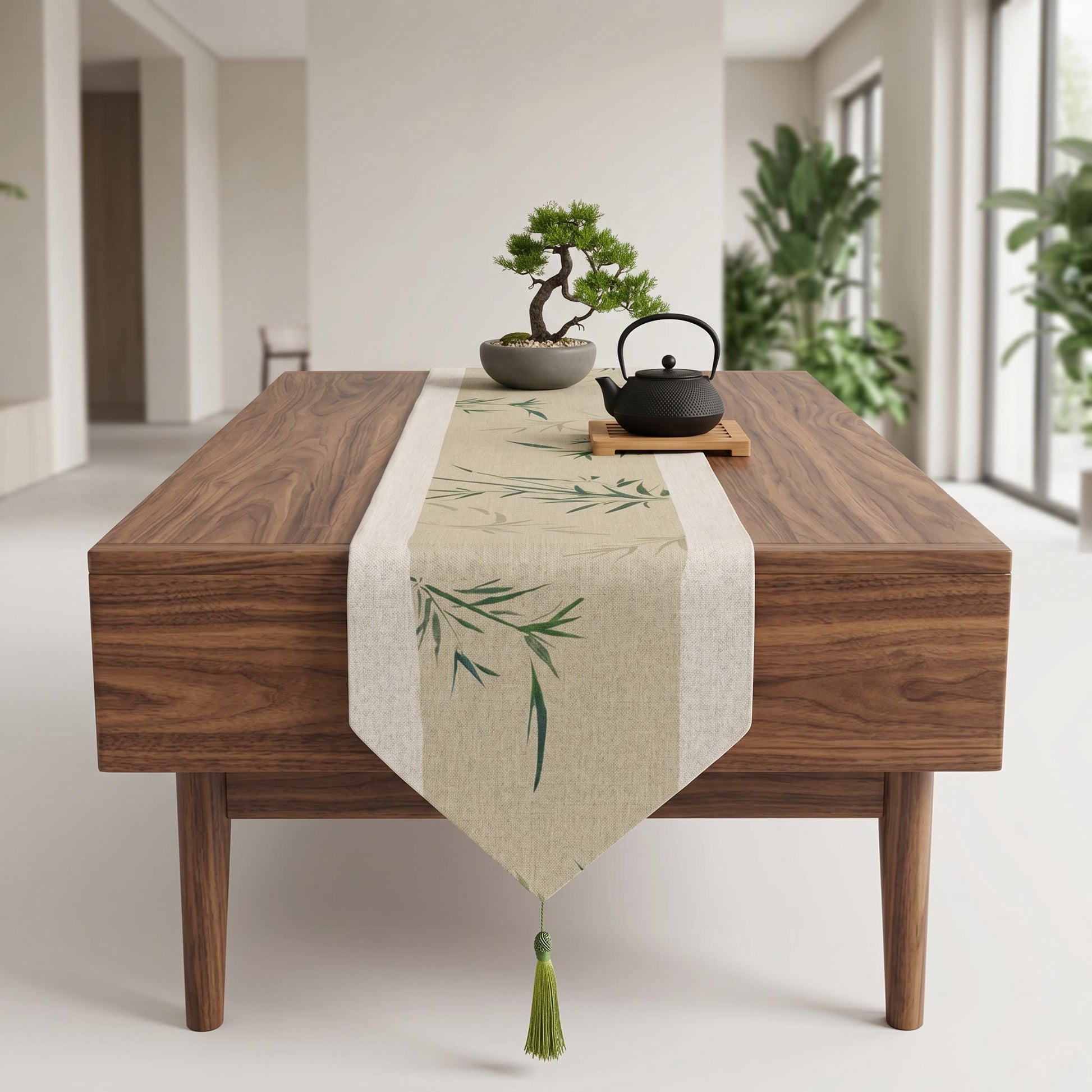 Ownkoti Oriental Ink-Wash Bamboo Table Runner - image 1