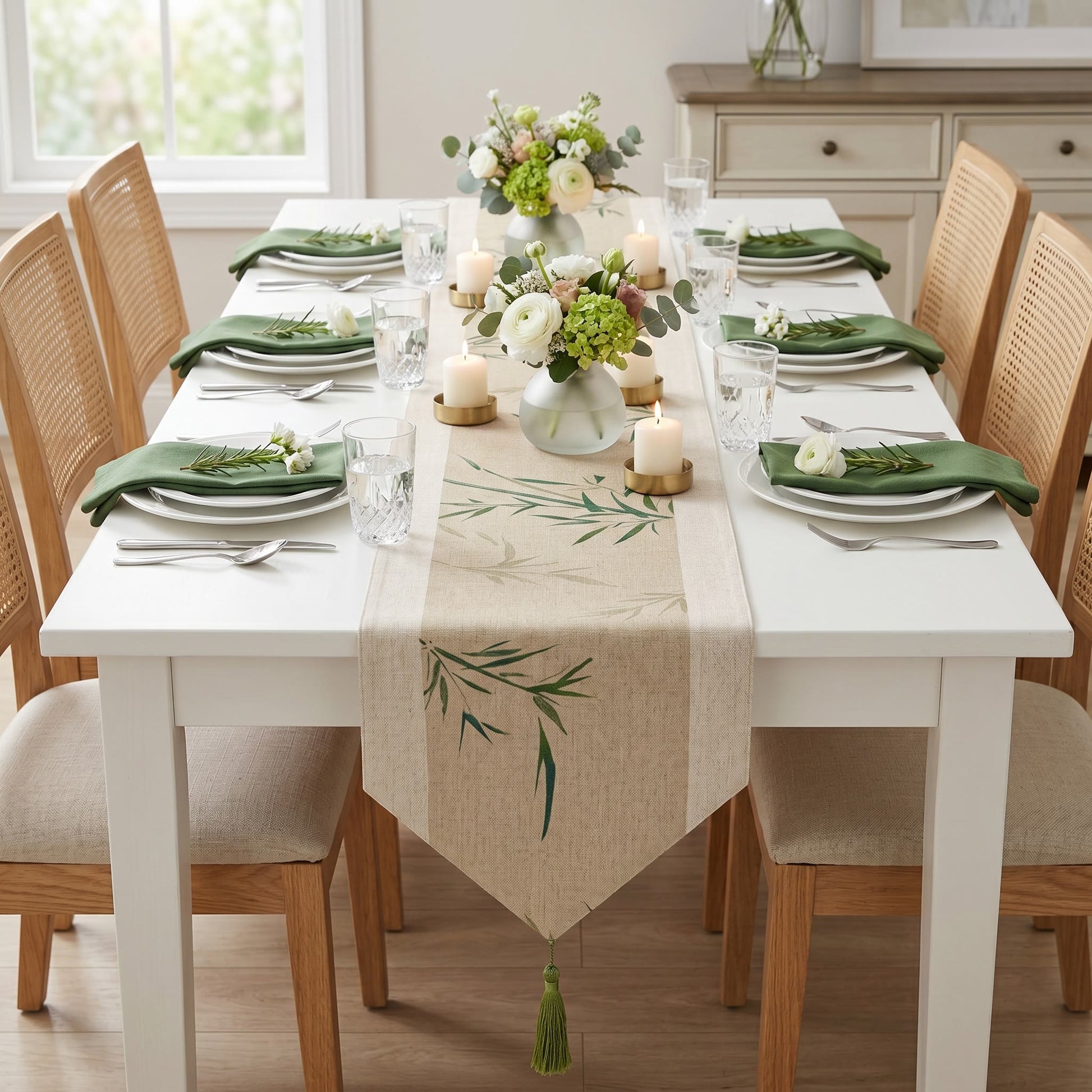 Ownkoti Oriental Ink-Wash Bamboo Table Runner - image 2