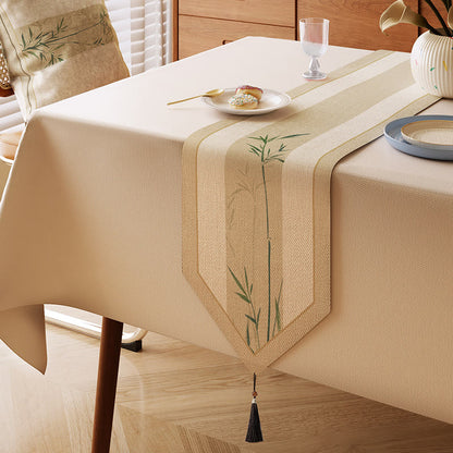Ownkoti Elegant Ink-Wash Bamboo Table Runner - Light Green - 13" × 87" - image 0