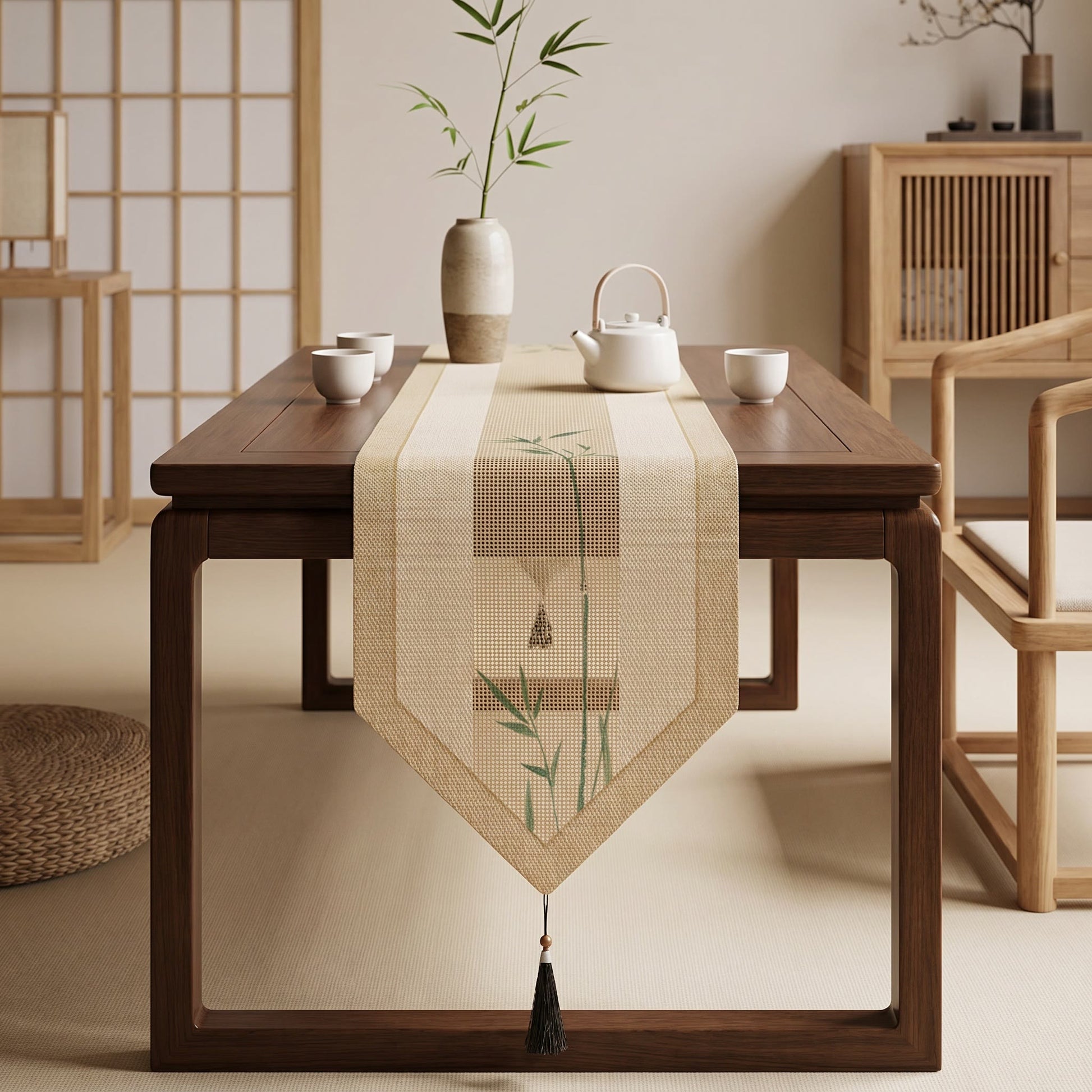 Ownkoti Elegant Ink-Wash Bamboo Table Runner - image 1