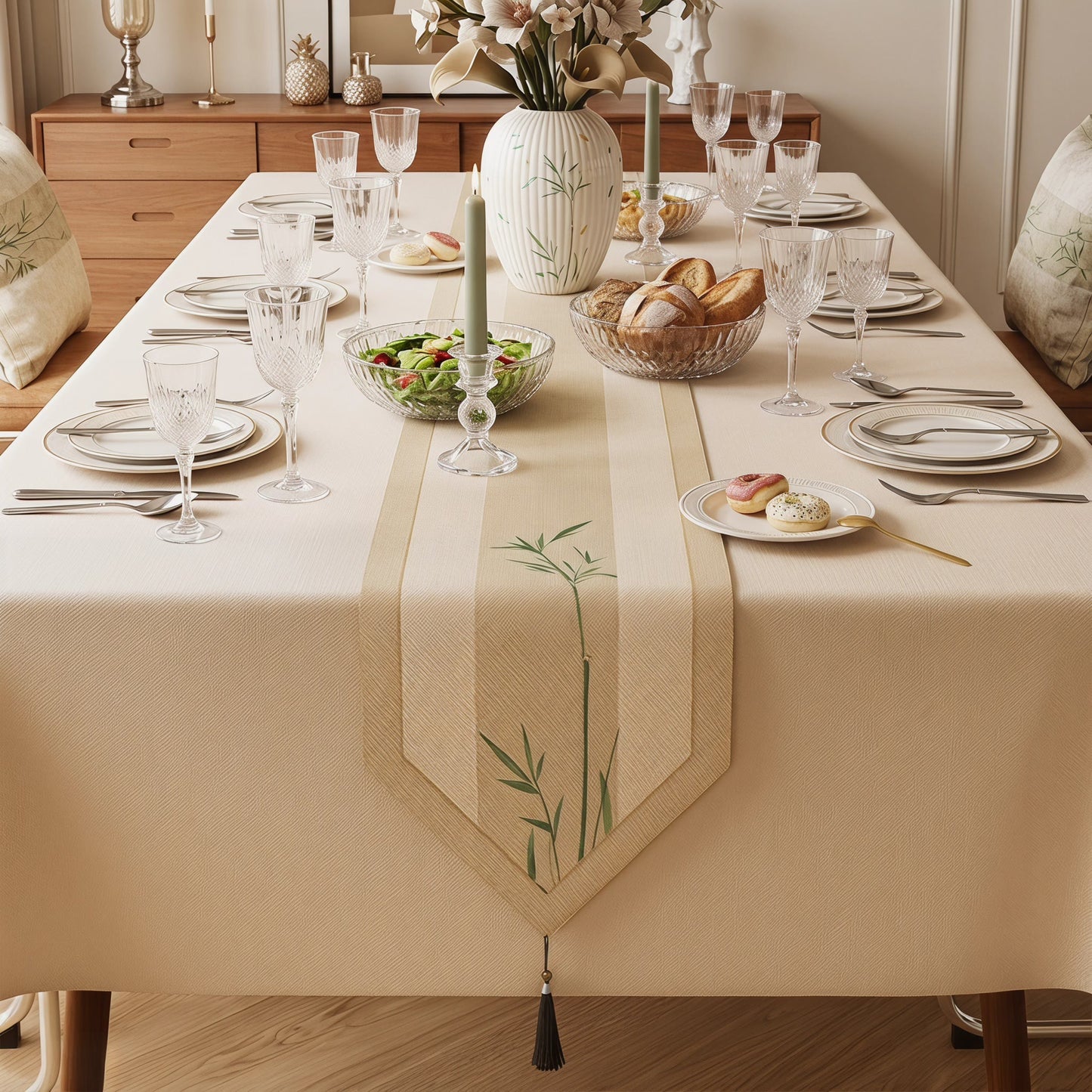 Ownkoti Elegant Ink-Wash Bamboo Table Runner - image 2