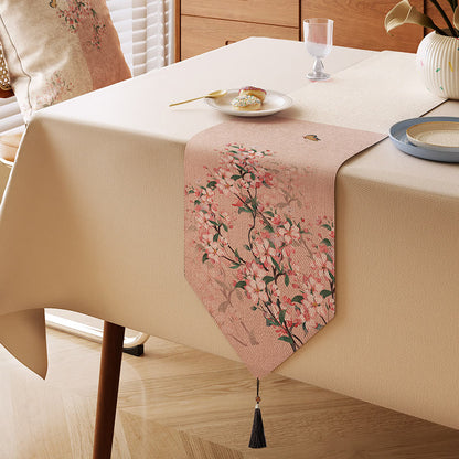 Ownkoti Painterly Crabapple Blossom Table Runner - Pink - 13" × 87" - image 0