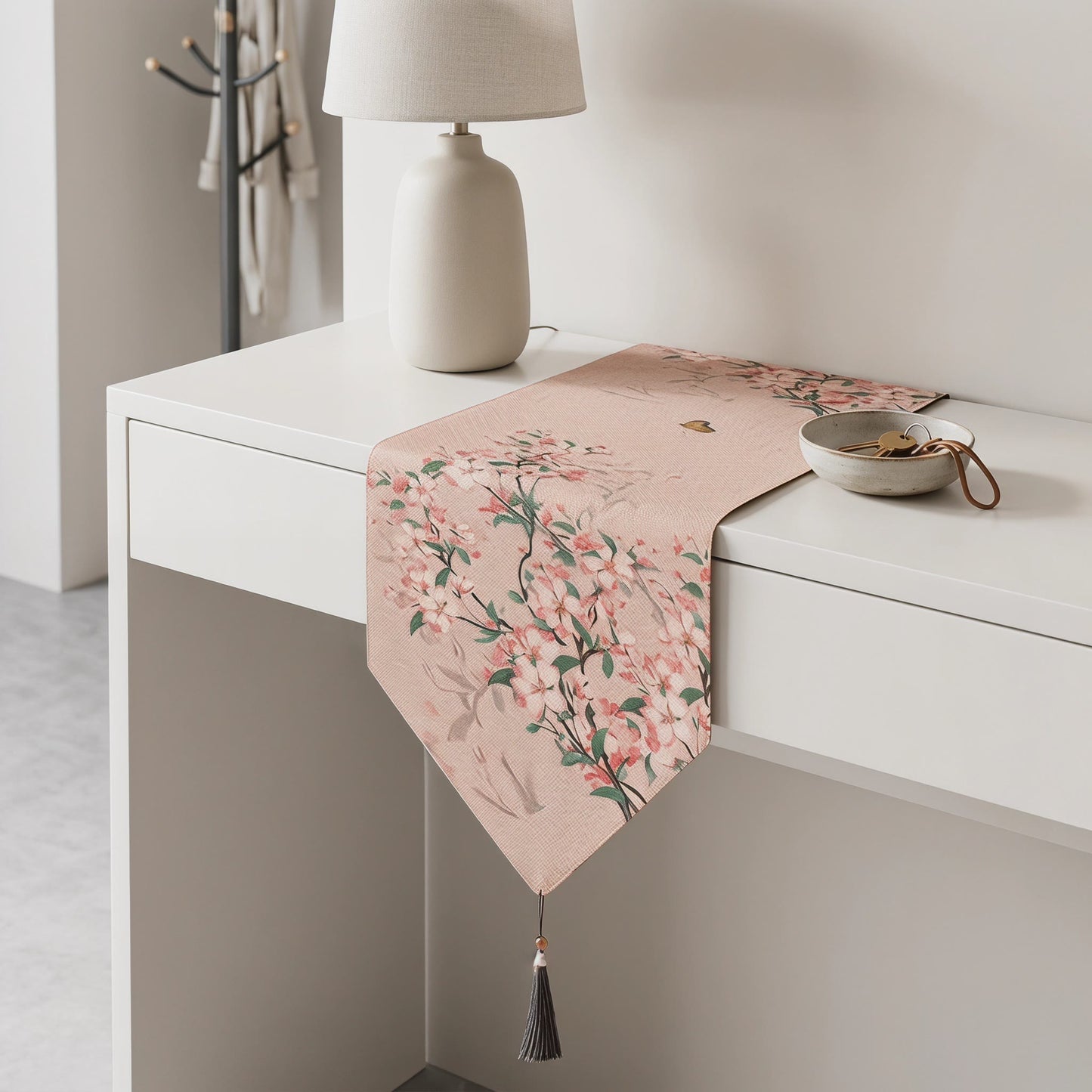Ownkoti Painterly Crabapple Blossom Table Runner - image 2